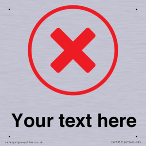 Custom plain background, red cross in a circle sign